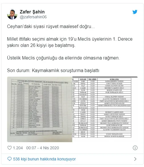 Ceyhan Belediyesindeki seçim rüşveti skandalı belgelendi! Adana Valiliğinden açıklama geldi