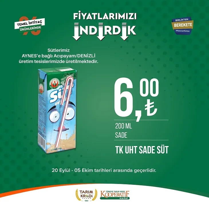 Tarım kredi market yeni indirim listesi yayınladı! 117.90 TL’ye Sucuk, 104.90 TL’ye Beyaz Peynir, 35.75 TL’ye Pirinç, 23.90 TL’ye dev Kağıt Havlu yer alıyor