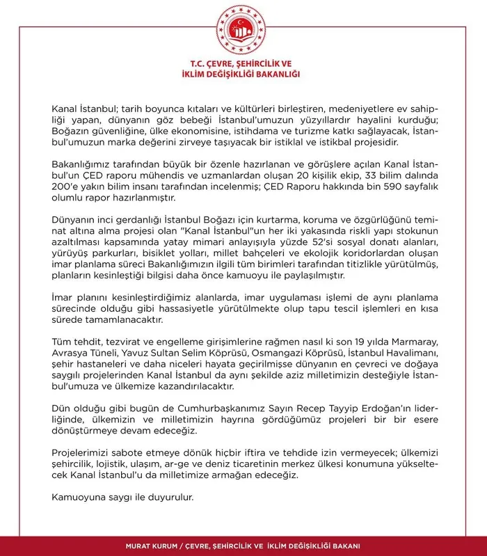 Bakan Murat Kurum'dan "Kanal İstanbul" açıklaması! İşte proje hakkında son detaylar... - 7