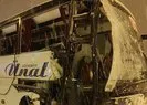Amasya’da yolcu otobüsü karlı yolda kaza yaptı