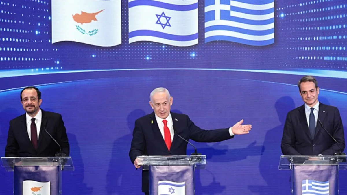 Akdeniz'de kirli ittifak! Yunan ve Rum'la iş birliği yapan Netanyahu Türkiye'yi hedef aldı