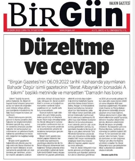 Birgün’ün asılsız Berat Albayrak haberine tekzip! Borsa İstanbul yalanı ile yeniden saldırıya geçtiler