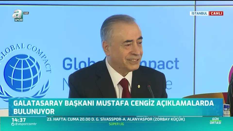 Galatasaray Başkanı Mustafa Cengiz derbi sorusuna Fetih Suresi ile yanıt verdi | Video