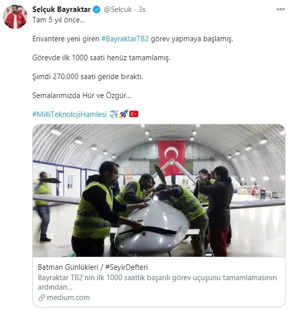 Selçuk Bayraktar: Bayraktar TB2 270 bin saati geride bıraktı - 1