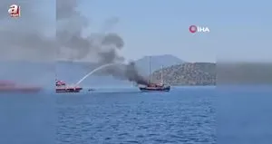 Marmaris’te tekne yangını