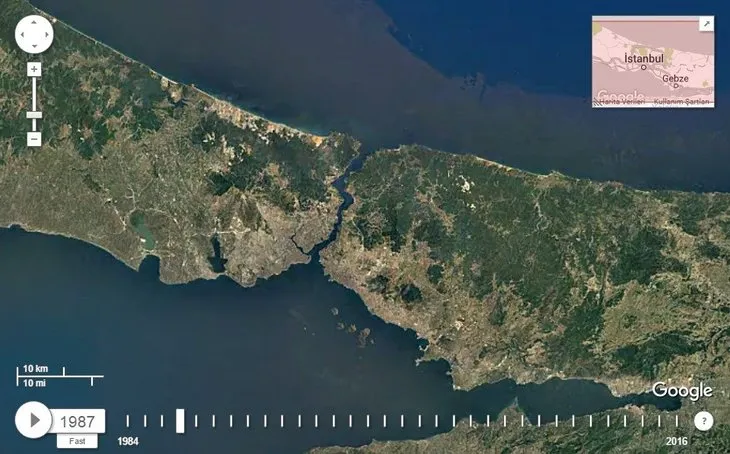 İstanbul’un uydu görüntüleriyle 32 yıllık değişimi