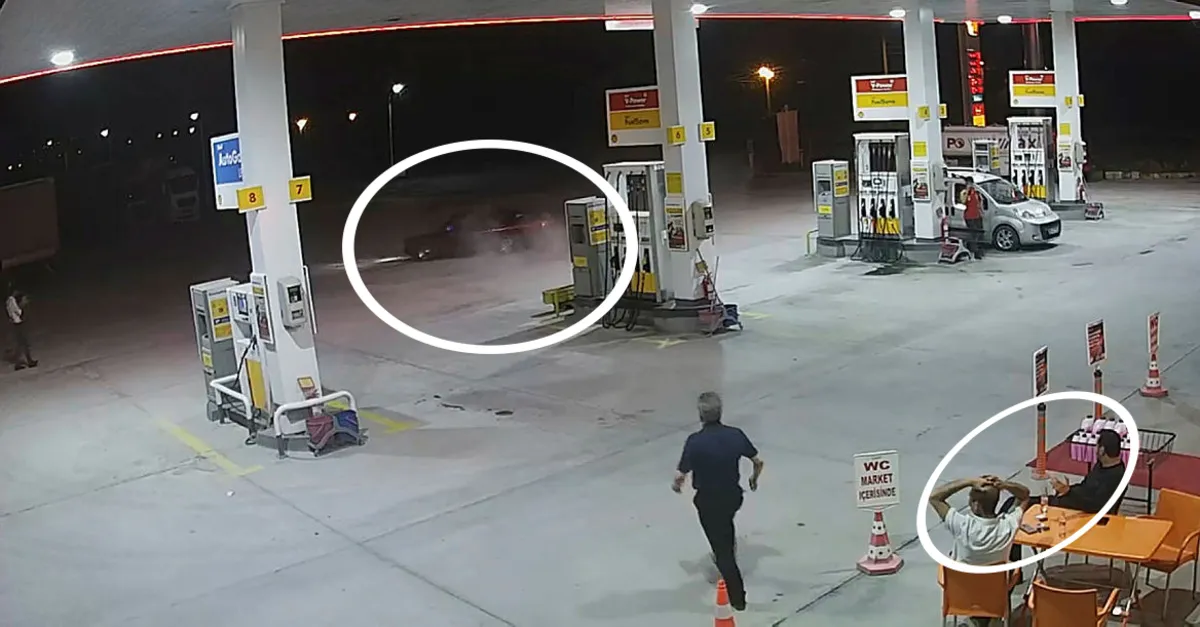 Afyonkarahisar'da akaryakıt istasyonunda tehlikeli hareket! Drift yapan sürücüye 10 bin TL ceza! Olay anı kamerada...