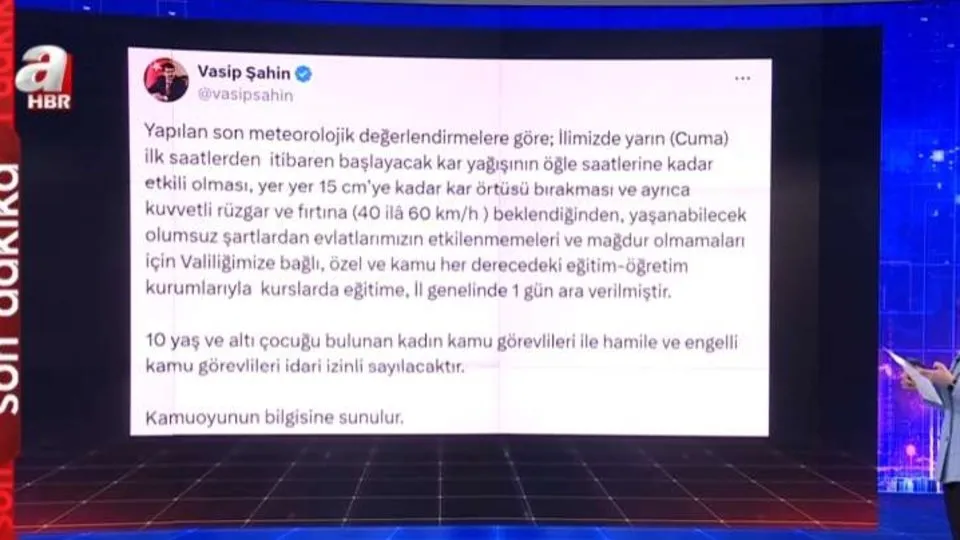 Ankara’da yarın okullar tatil!