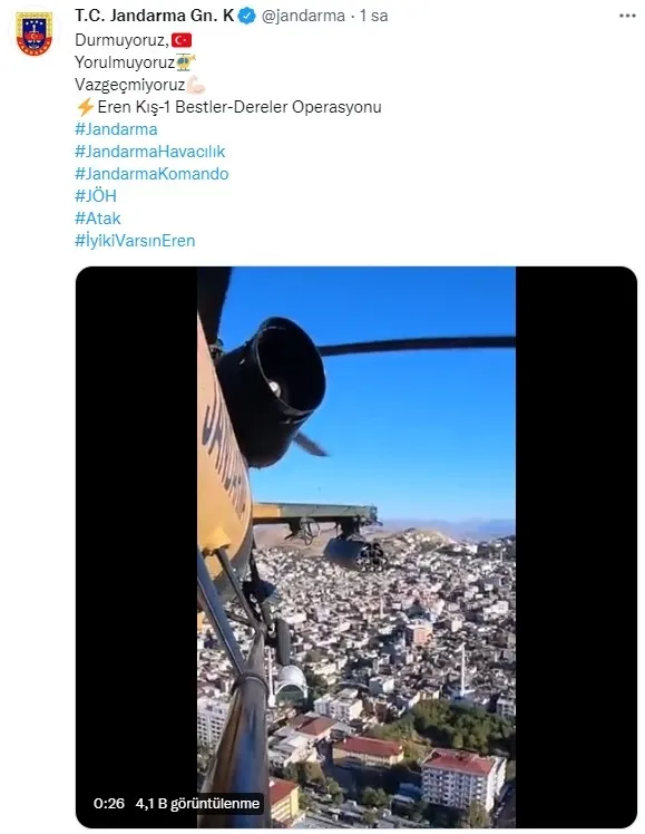Jandarma'dan "Eren Kış-1 Bestler-Dereler Operasyonu" paylaşımı - 1