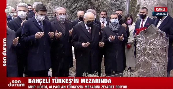 MHP lideri Devlet Bahçeli Alparslan Türkeş'in kabrini ziyaret etti - 1