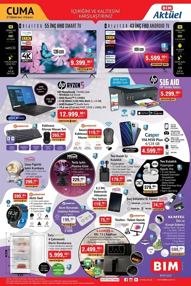 7 Kasım BİM aktüel ürünler kataloğu yayınladı! BİM afişinde 1,5 kg tost peyniri 219 TL’den, süt 22,75 TL’den, dev kağıt havlu 45 TL’den satılacak