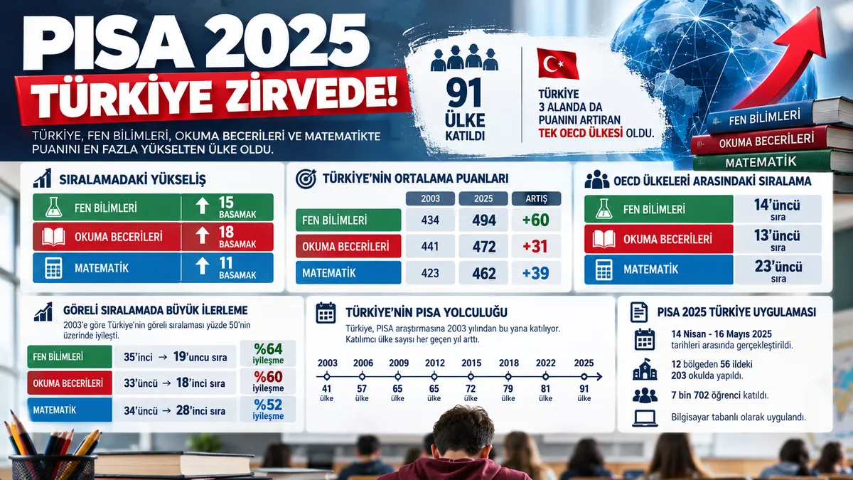 PISA 2025 sonuçları açıklandı: Türkiye fen, matematik ve okumada yükseldi - 1