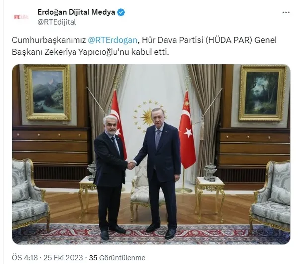 Başkan Erdoğan Zekeriya Yapıcıoğlu ve Önder Aksakal ile görüştü