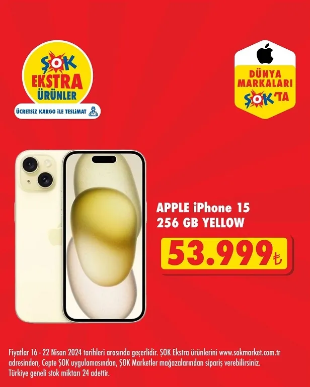 ŞOK neredeyse 10 bin TL daha ucuza iPhone 15 satıyor! 24 Nisan 2024 ŞOK aktüel kataloğunda hangi ürünler indirimde?