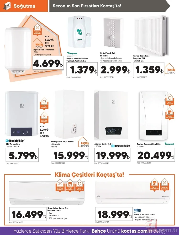 Koçtaş ekim ayı indirim kataloğu yayınlandı! Evinizi baştan aşağı tamamen değiştirebileceğiniz ürünlerin indirimli fiyatı 17