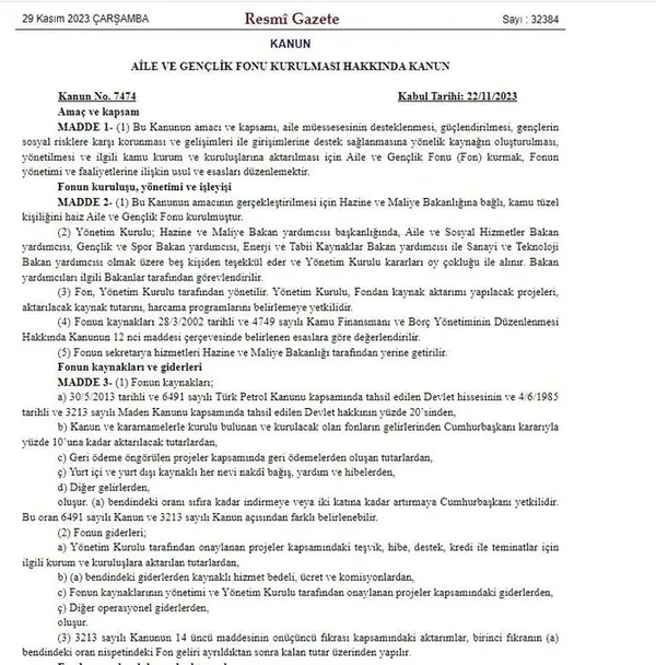aile-ve-genclik-fonu-kurulmasi-hakkinda-kanun-resmi-gazetede-yayimlanarak-yururluge-girdi-1701211120070.jpeg Aile ve Gençlik Fonu Kurulması Hakkında Kanun Resmi Gazete’de yayımlanarak yürürlüğe girdi - 1