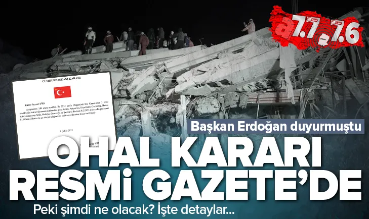 OHAL kararı Resmi Gazete’de: TBMM’ye sunulacak