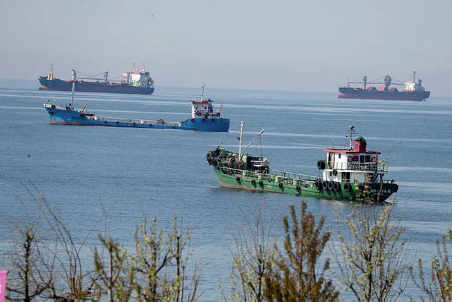 Zeytinburnu açıklarında onlarca gemi koronavirüs salgınının bitmesini bekliyor - 1
