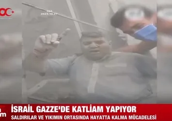 Katil İsrail Gazze'de katliam yapıyor! Alçak saldırıdan kurtuldu Kelime-i Şehadet getirdi!