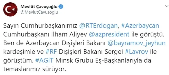 Türkiye’den Azerbaycan’a destek! Sahada ve masada yanındayız