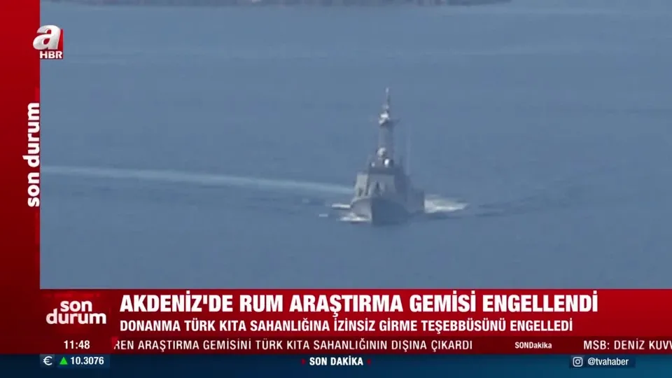 Akdeniz’de Rum araştırma gemisi engellendi