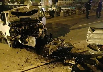 Şişli'de feci kaza! Burnu bile kanamadan kurtuldu...