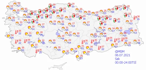 1625327725559.png Son dakika: Meteoroloji Genel Müdürlüğünden çok sayıda ile sağanak yağış uyarısı! Yağışlar ne zaman sona erecek? 5 günlük hava durumu - 6