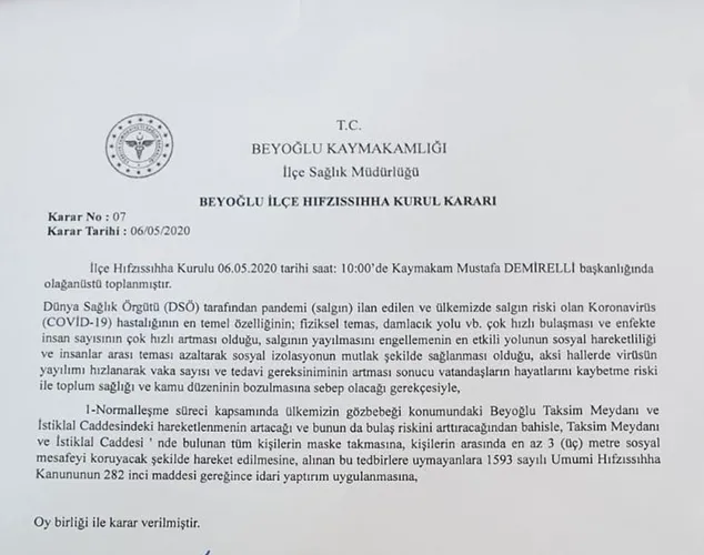 Son dakika: Taksim Meydanı ve İstiklal Caddesi'nde maske zorunluluğu - 1