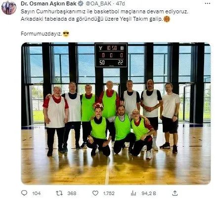 Siyasete basketbol molası! Cumhurbaşkanı Erdoğan parkeye indi! - Resim : 2