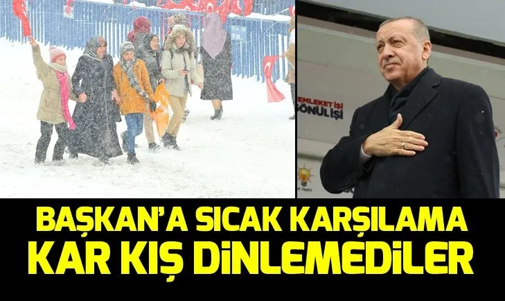 Başkan Erdoğan'a Erzurum'da sıcak karşılama