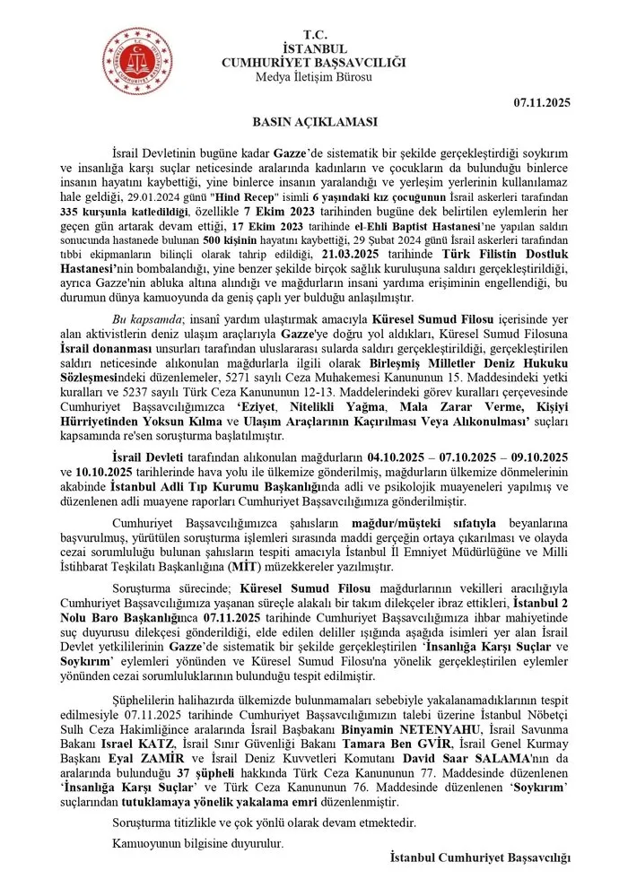 Türkiye’den Netanyahu hakkında yakalama kararı! İşte 37 siyonistin listesi...