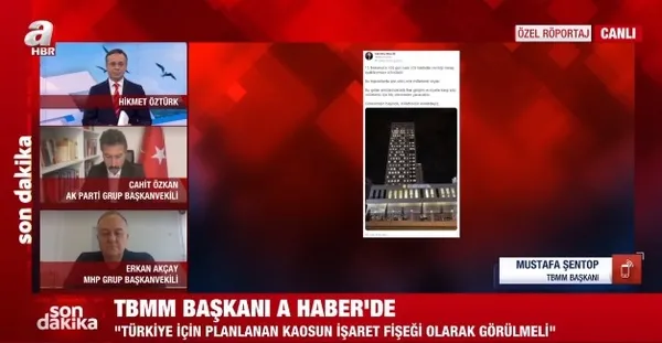 Son dakika: TBMM Başkanı Mustafa Şentop A Haber'de darbe imalı bildiriye tepki gösterdi - 3