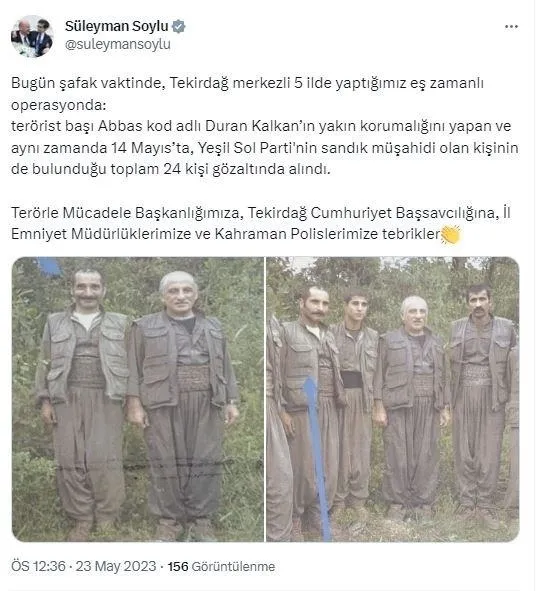 Teröristbaşı Duran Kalkan’ın yakın koruması enselendi! İçişleri Bakanlığından flaş açıklama