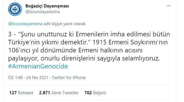 Boğaziçi Dayanışma'dan büyük alçaklık! Sözde Ermeni soykırımına destek verdi - 1