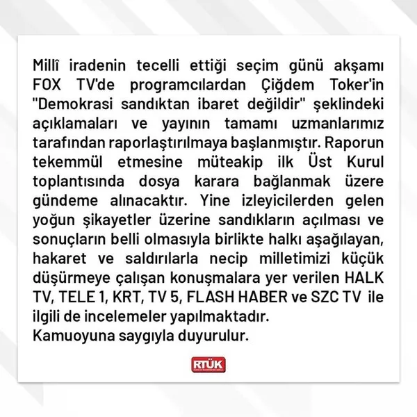 RTÜK FOX TV’deki skandal sokak çağrısı üzerine harekete geçti: Bu tutumlara sessiz kalmayacağız