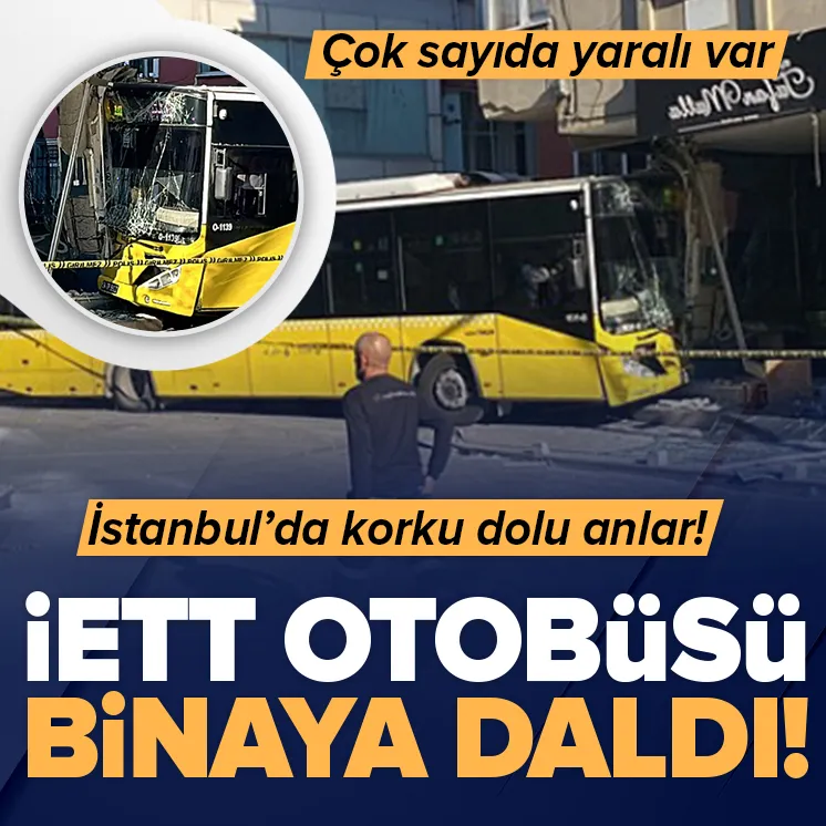 İETT otobüsü iş yerine daldı!