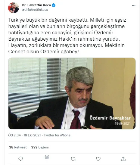 Son dakika | Selçuk Bayraktar’ın babası Özdemir Bayraktar vefat etti