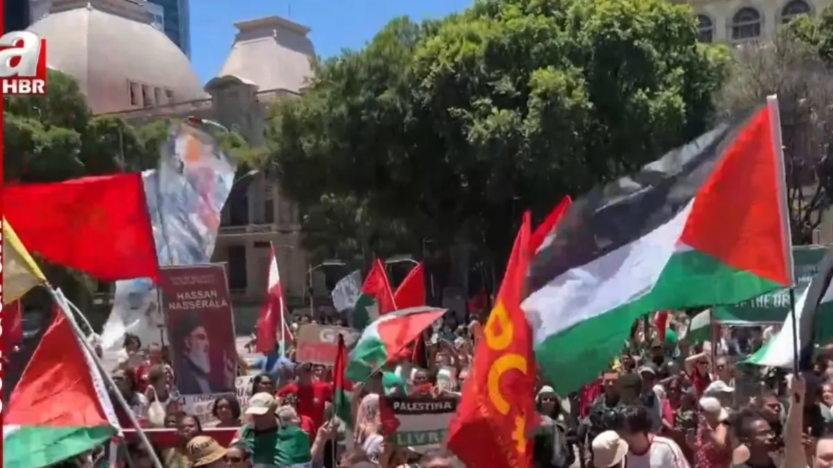 Brezilya'da G20 Zirvesi'nde İsrail protestosu! Göstericiler katliamları haykırdı