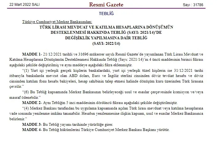 Son dakika... Kur korumalı TL mevduatta düzenleme Resmi Gazete'de - 3