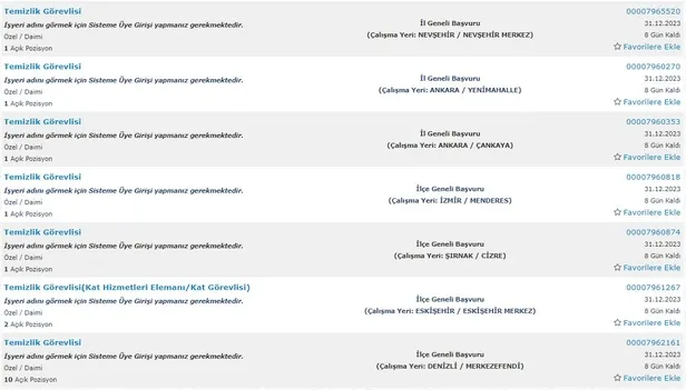 İŞKUR yılın son alımlarını paylaşıyor! İlkokul mezunu 5.234 personel alımı başladı! İşte temizlik görevlisi şartları