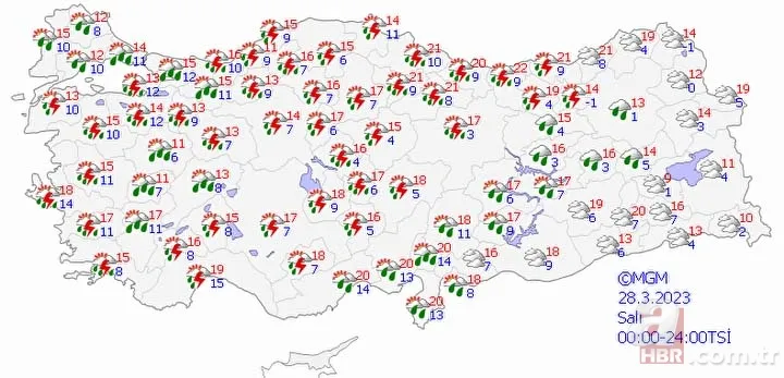 Meteoroloji'den 54 il için sarı kodlu uyarı: Dikkatli ve tedbirli olun! | İşte 5 günlük hava durumu 13