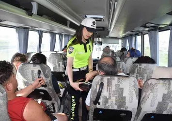 Kars'ta yolcu otobüsleri denetlendi