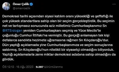 ak-partiden-chp-lideri-kemal-kilicdaroglunun-sozlerine-cok-sert-tepki-gerceklikle-bagi-kopmus-siyasi-gorusu-de-1692178316815.jpeg AK Parti'den CHP lideri Kemal Kılıçdaroğlu'nun sözlerine çok sert tepki: Gerçeklikle bağı kopmuş, siyasi görüşü demokrasi karşıtlığına dönüşmüştür - 1