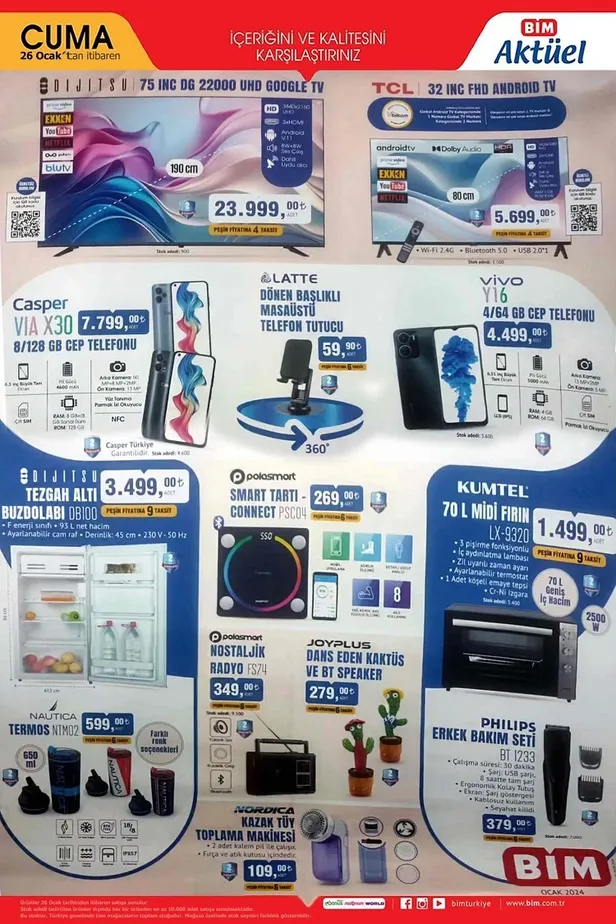 BİM 26 Ocak aktüel ürünler kataloğu yayınlandı! BİM’in kataloğunda hangi ürünler indirime girdi? İşte yeni afiş…