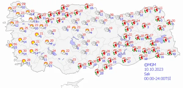 1696779915138.png Kış kapıya dayandı! Sağanak yağış yurda geri dönüyor! Meteoroloji gün vererek uyardı... - 7