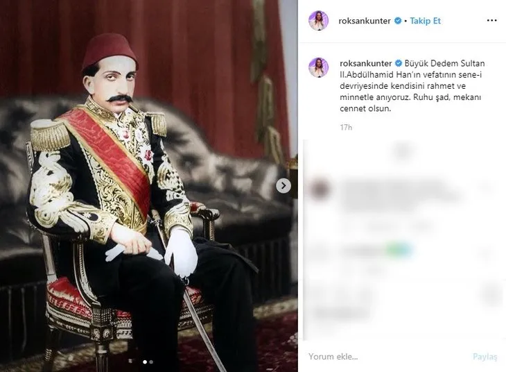 Padişah torunu çıktı; Roksan Kunter! II. Abdülhamid büyük dedesi oluyor