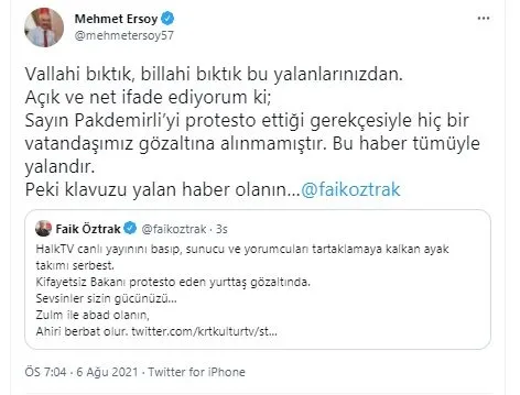 CHP Sözcüsü Faik Öztrak’a İçişleri Bakan Yardımcısı Ersoy’dan tepki: Vallahi bıktık, billahi bıktık bu yalanlarınızdan