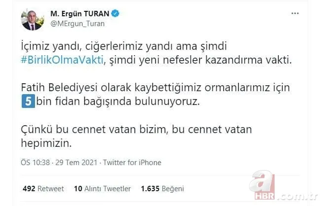 Türkiye yangına karşı tek yürek: Ünlü isimler de destek veriyor! Ormanlara ağaç dikilmesi için büyük kampanya başladı 8
