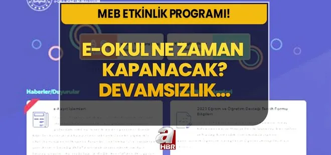 e-Okul ne zaman kapanıyor? Son hafta yoklama alınır mı, ders var mı? MEB etkinlik programı 2024!