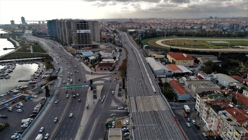 Yüzde 94'ü tamamlanan Halkalı-Gebze banliyö tren hattı havadan görüntülendi 6